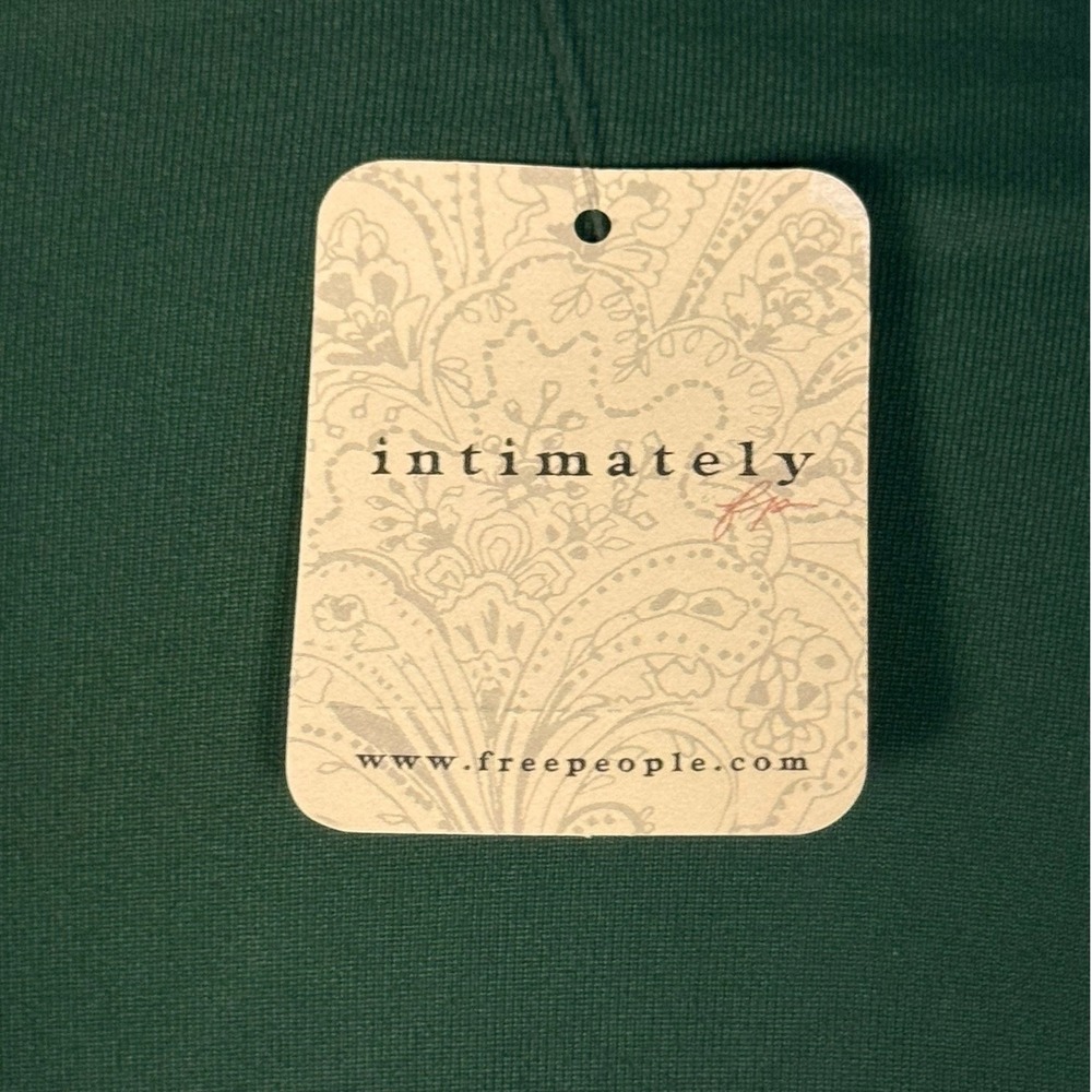 Free People Intimately Thong Bodysuit M Green Long Sleeve Chic Boho  NWT‎ - Picture 3 of 6